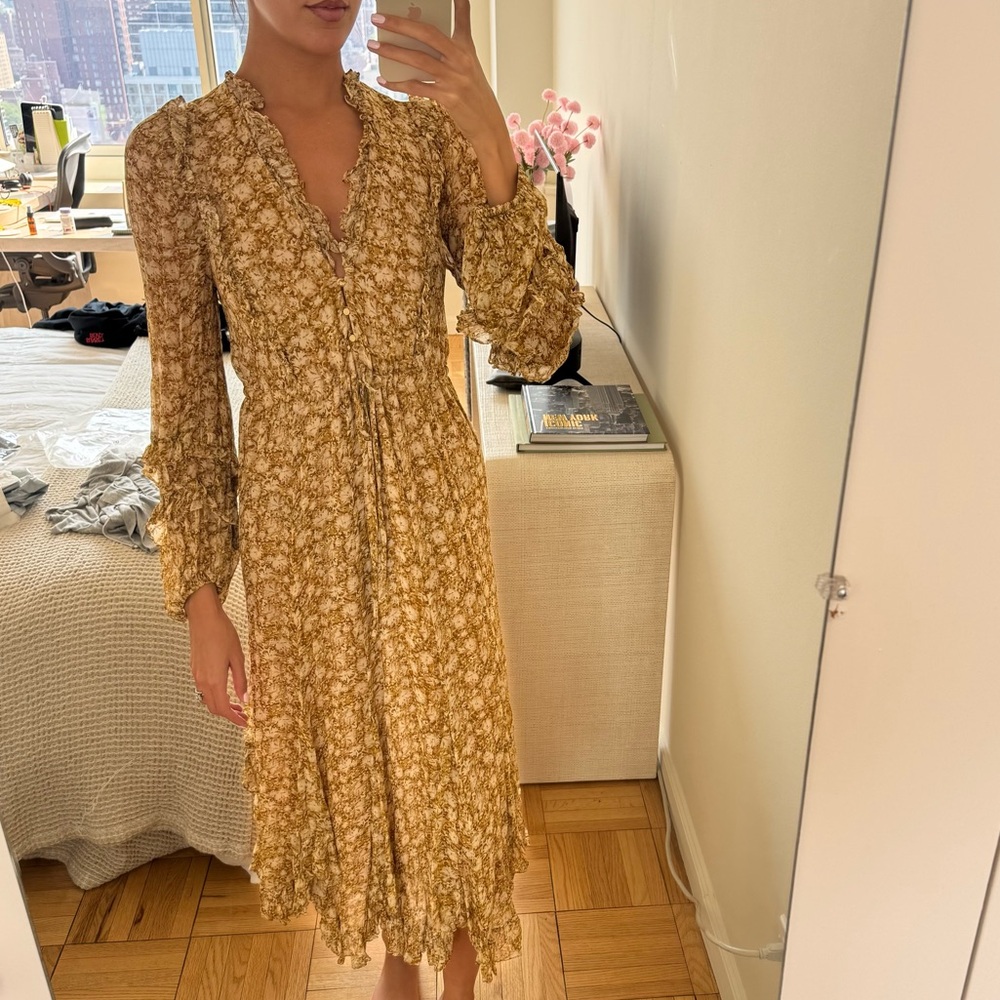 Shona Joy Julia Balloon Sleeve Godet Midi Dress - Picture 6 of 7